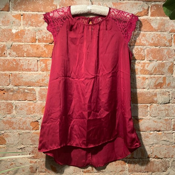 Avon Products, Inc. Tops - 27. Avon Romantic Short Sleeved Top - Cranberry